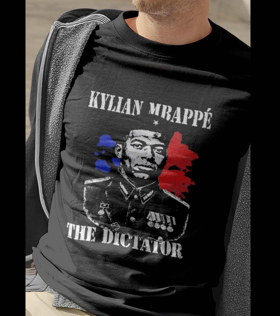 Kylian Mbappé The Dictator Military Uniform Meme Tricolor T-Shirt