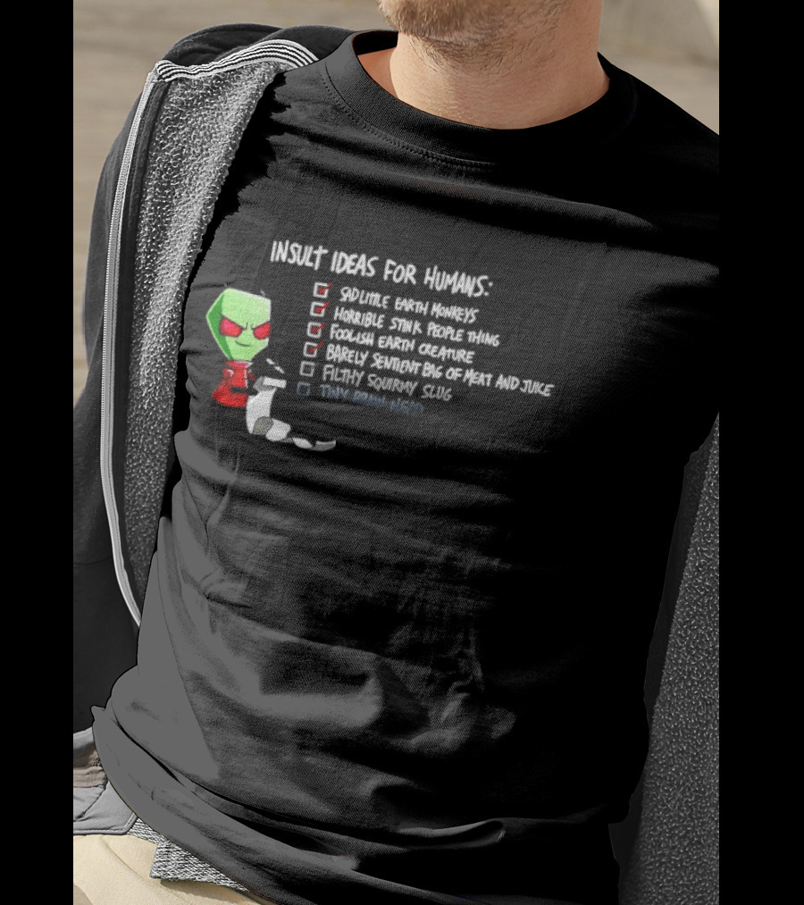 Invader Zim Insult Ideas For Humans Sneer Tiny Brain Adventure Nickelodeon T-Shirt