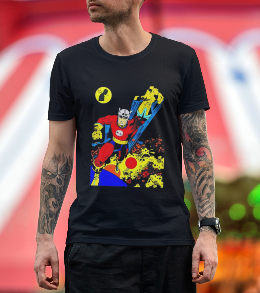 Jack Kirby Galactic Superhero Comic Book Dynamic Action T-Shirt