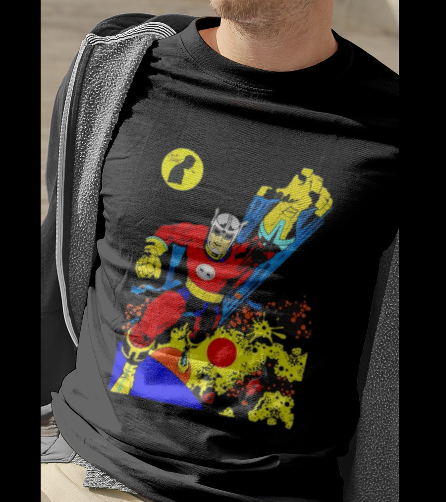 Jack Kirby Galactic Superhero Comic Book Dynamic Action T-Shirt