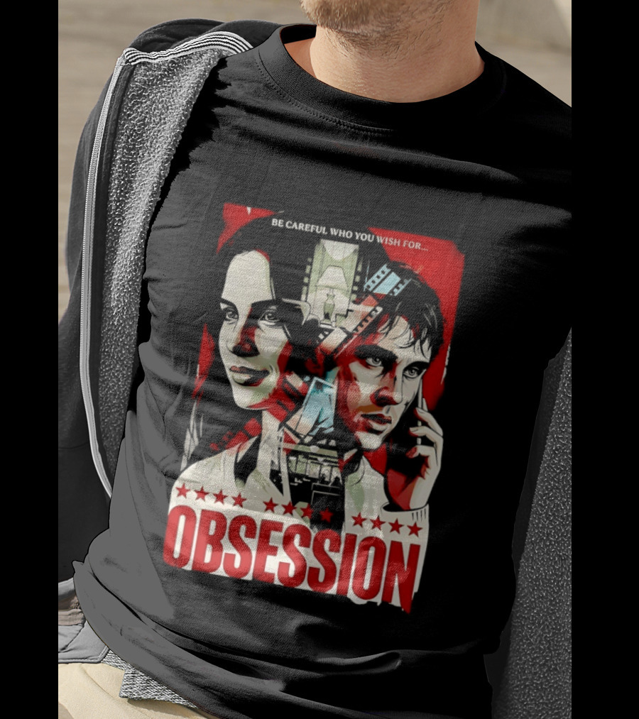 Obsession Be Careful Who You Wish For Movie Red And White Faces T-Shirt