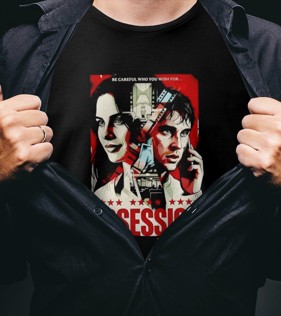 Obsession Be Careful Who You Wish For Movie Red And White Faces T-Shirt
