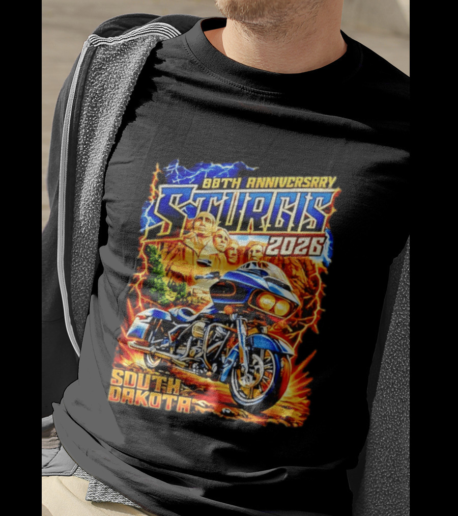 88th Anniversary Sturgis 2026 South Dakota Motorcycle Mount Rushmore T-Shirt