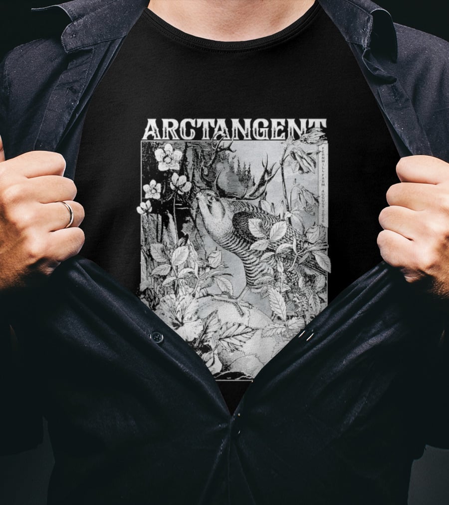 Arctangent Fernhill Farm Festival 2026 Bird Antlers Floral T-Shirt