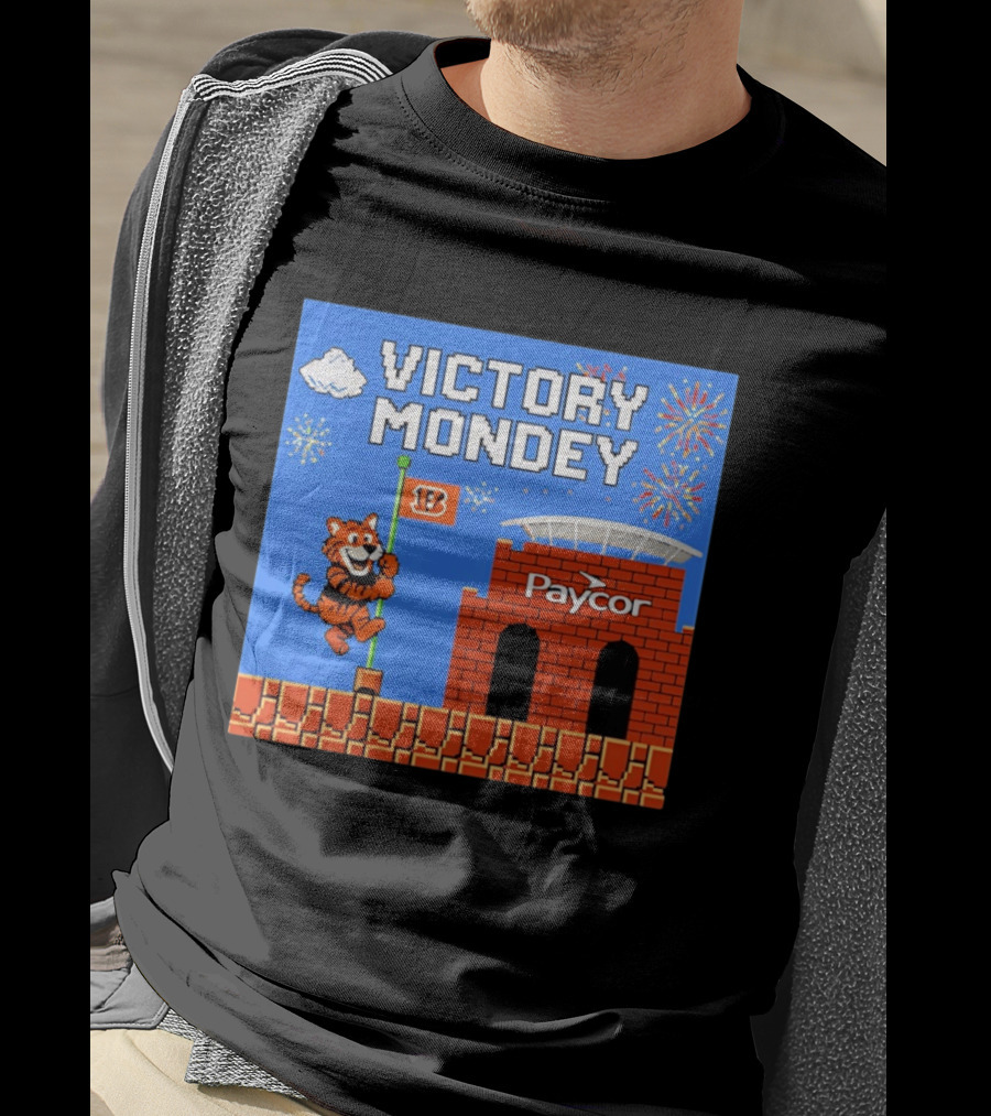 Cincinnati Bengals Victory Mondey Pixel Art Tiger Paycor Stadium Celebration T-Shirt