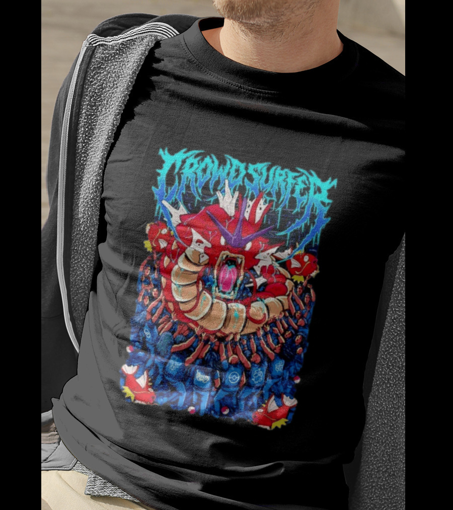 Crowd Surfer Gyarados Magikarp Pokémon Fan Art Concert Scene T-Shirt