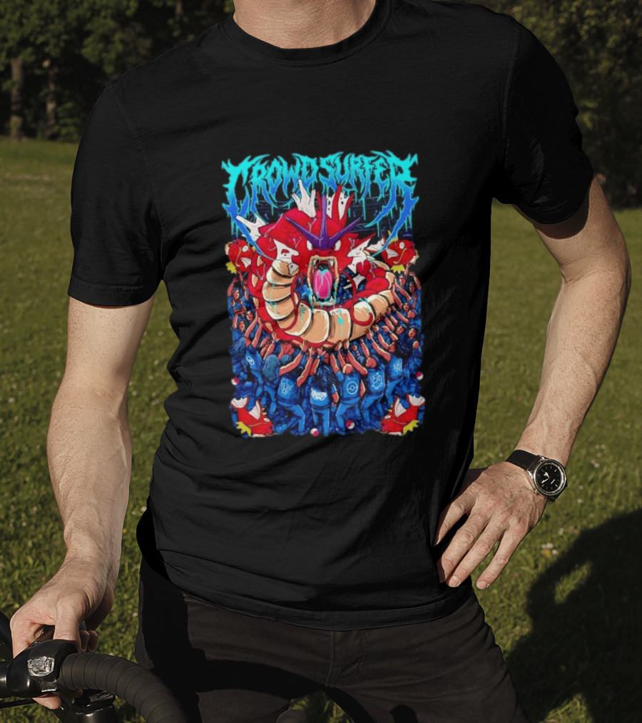 Crowd Surfer Gyarados Magikarp Pokémon Fan Art Concert Scene T-Shirt