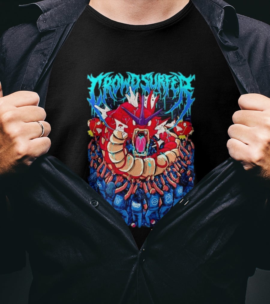 Crowd Surfer Gyarados Magikarp Pokémon Fan Art Concert Scene T-Shirt