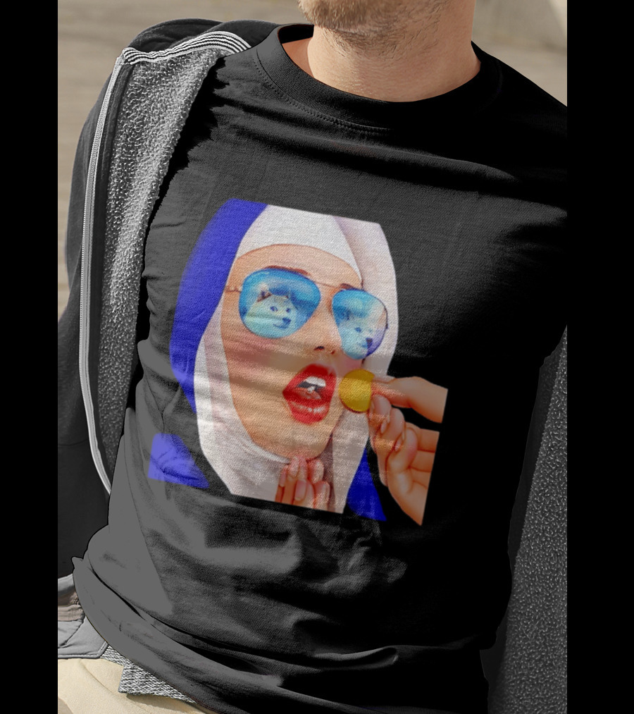 Doge Nun Sunglasses Reflection Communion Meme T-Shirt
