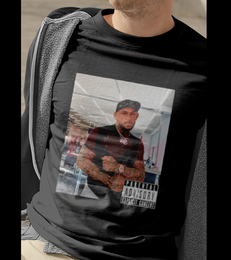 Dustin Poirier Parental Advisory Explicit Content Indoors Tattooed Man With Chain And T-Shirt