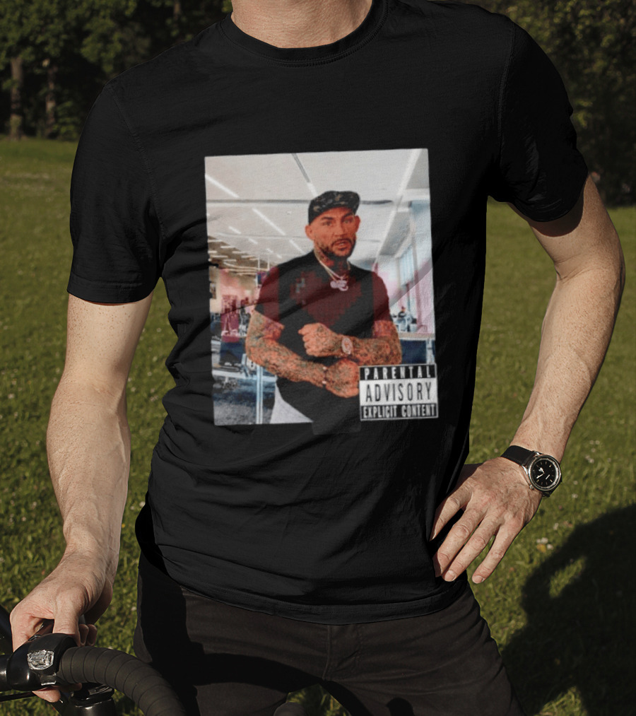 Dustin Poirier Parental Advisory Explicit Content Indoors Tattooed Man With Chain And T-Shirt