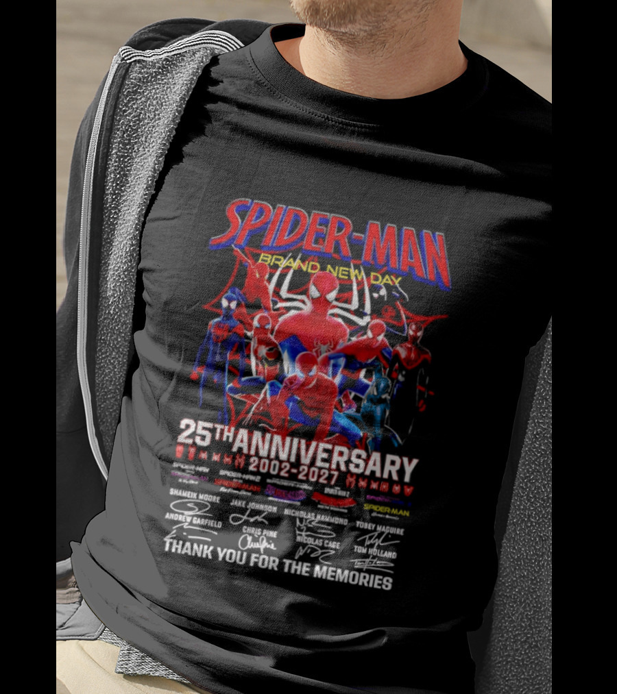 Spider Man Brand New Day 25th Anniversary 2002 2027 Thank You For The Memories T-Shirt