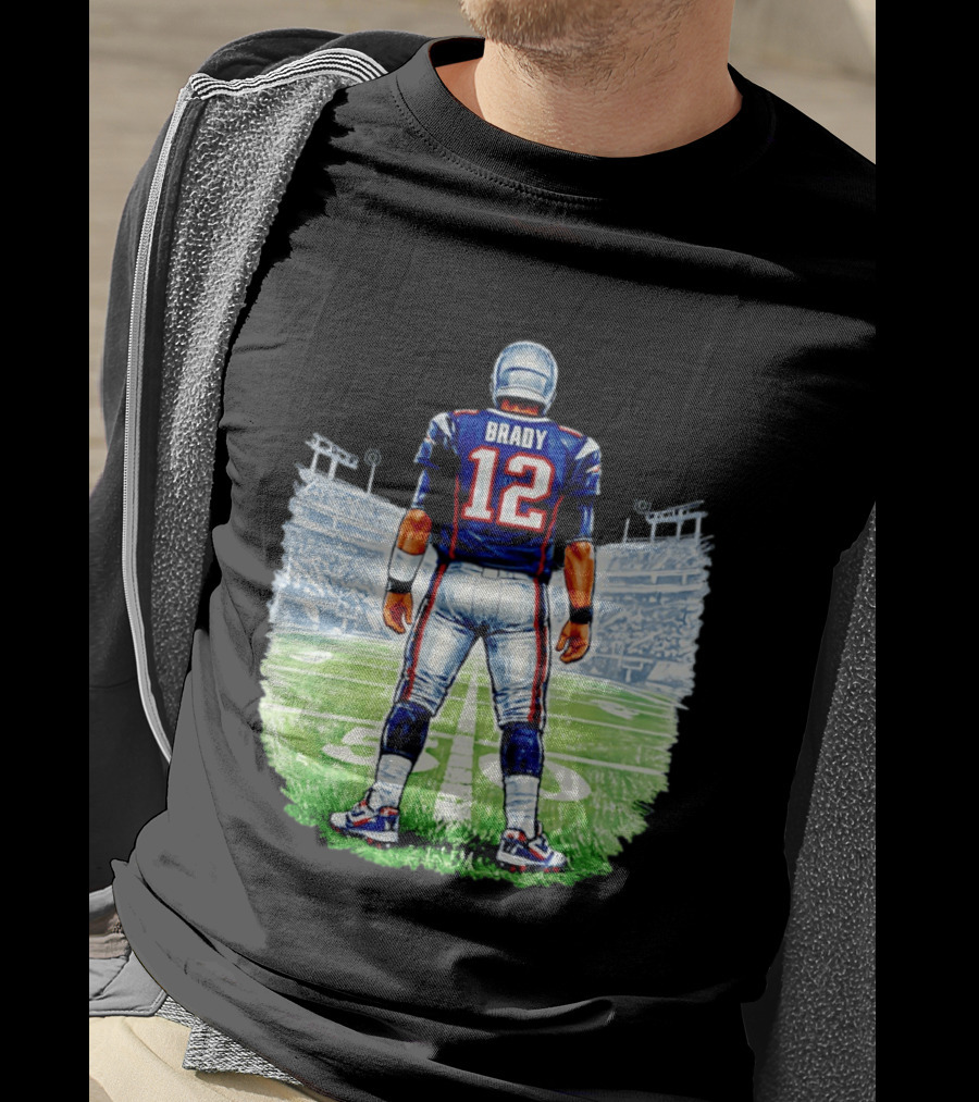 Brady 12 New England Patriots Football Stadium Back View T-Shirt
