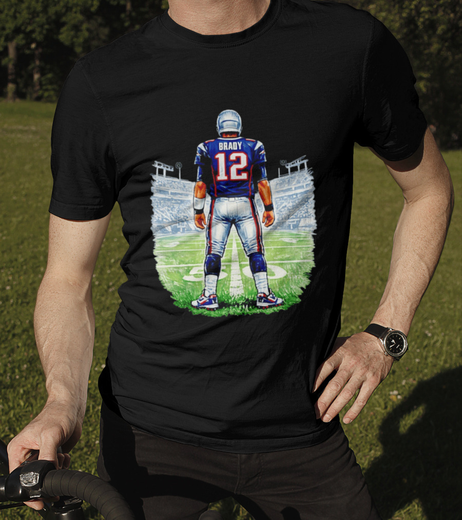Brady 12 New England Patriots Football Stadium Back View T-Shirt