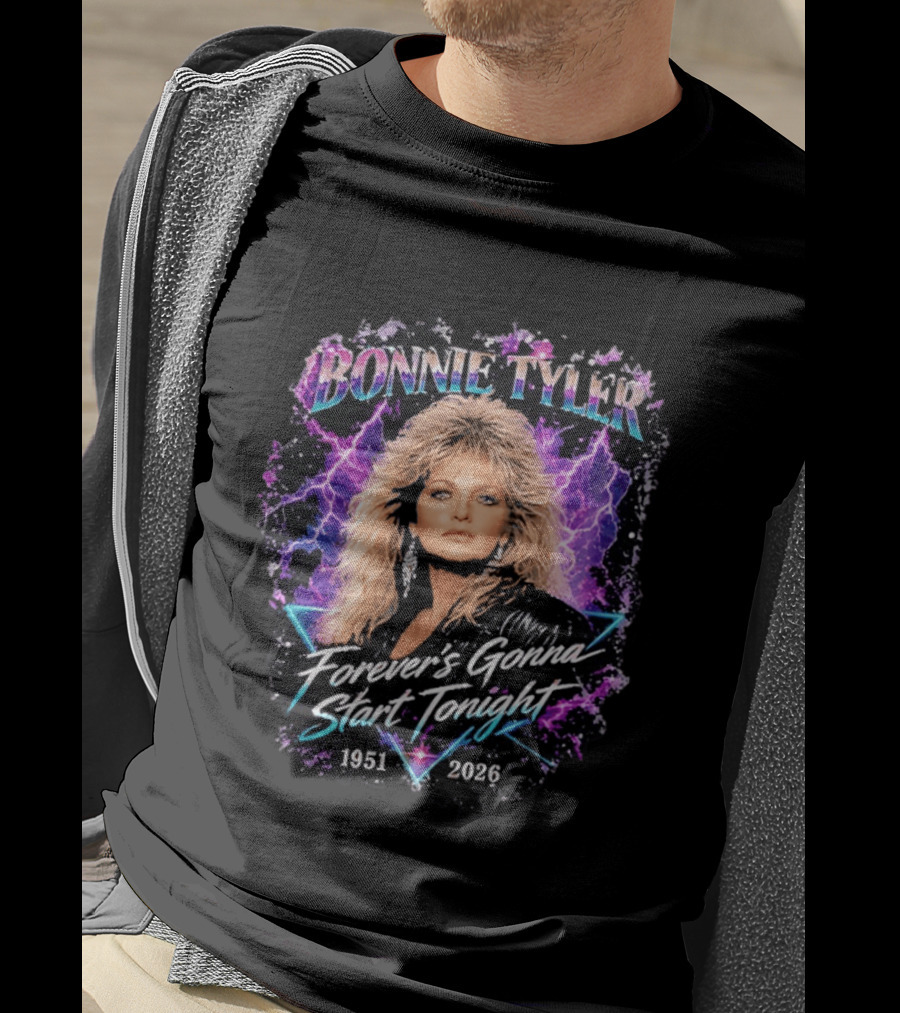 Bonnie Tyler Forever's Gonna Start Tonight 1951 2026 Lightning T-Shirt