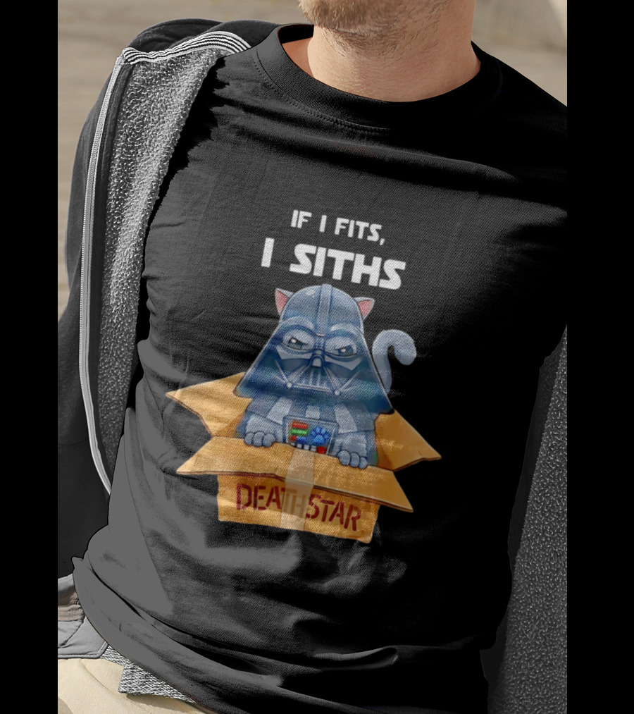 If I Fits I Siths Darth Vader Cat In Death Star Box T-Shirt