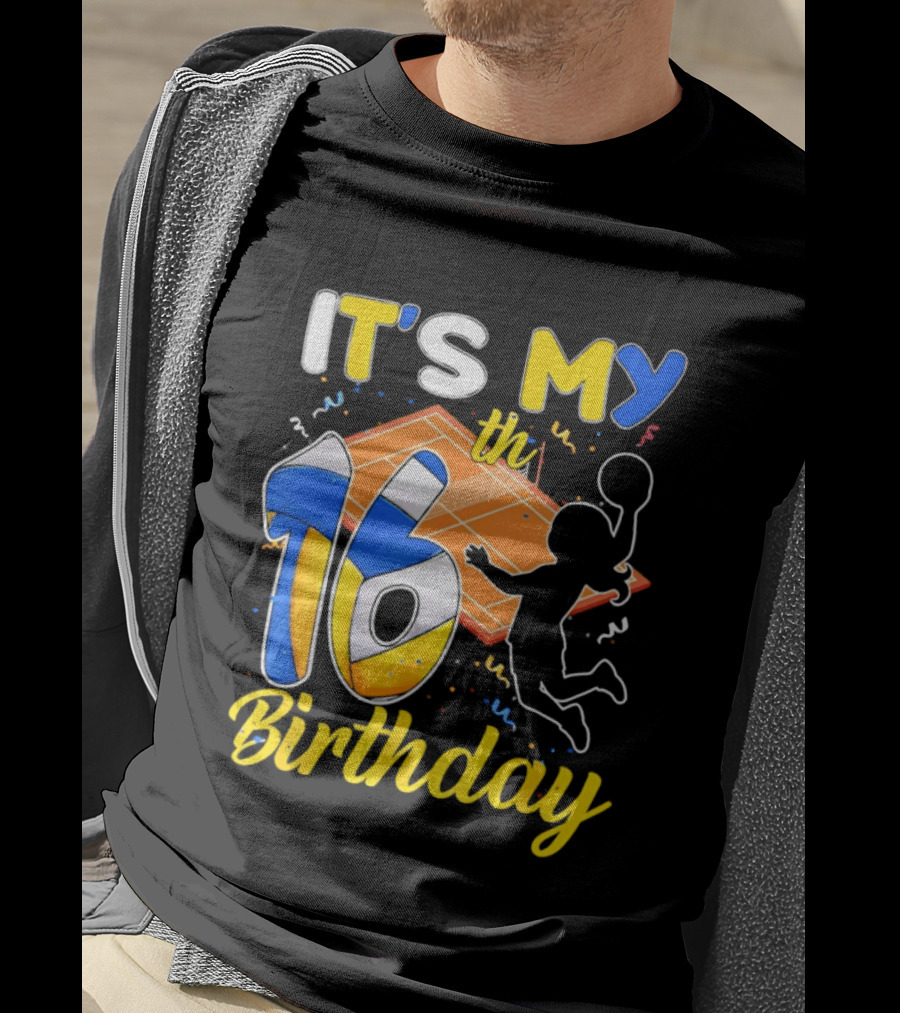 It's My 16th Birthday Volleyball Court T-Shirt