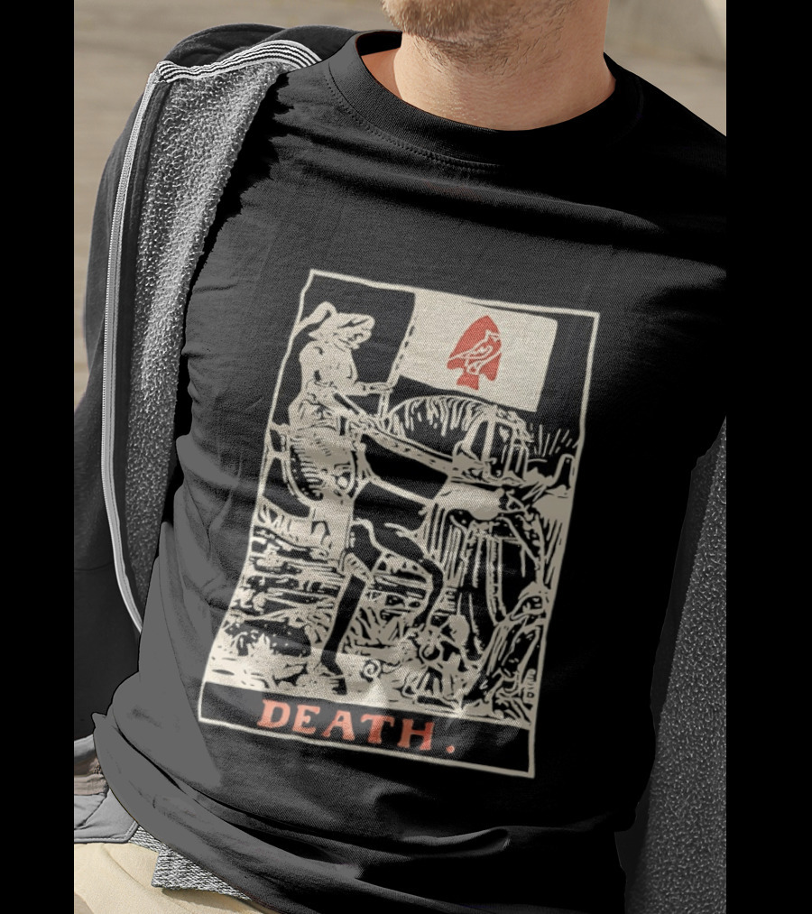 Death Tarot Card Knight Arrowhead Symbol Flag T-Shirt