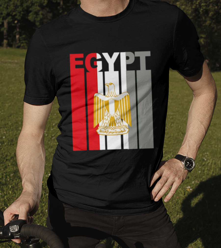 Egypt Flag Colors With Eagle Coat Of Arms T-Shirt
