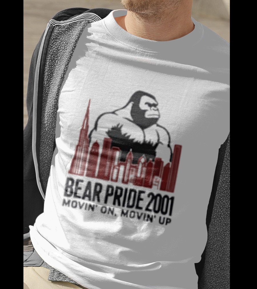 Bear Pride 2001 Movin' On Movin' Up Gorilla Skyline Cityscape T-Shirt