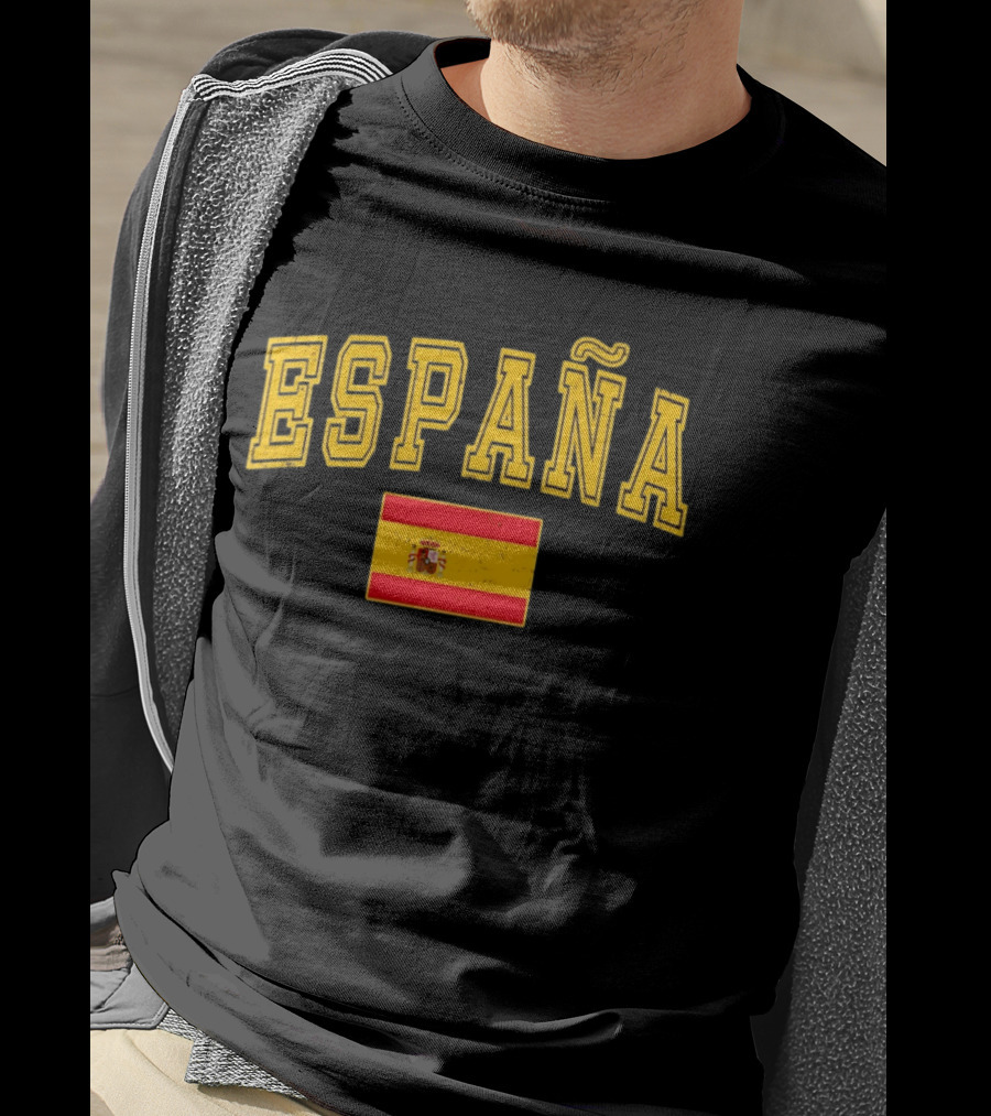 España Text With Spain Flag T-Shirt