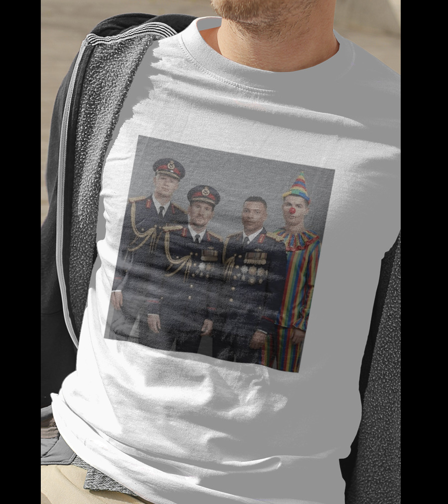 Erling Haaland Lionel Messi Kylian Mbappé Cristiano Ronaldo Military Clown Mashup T-Shirt