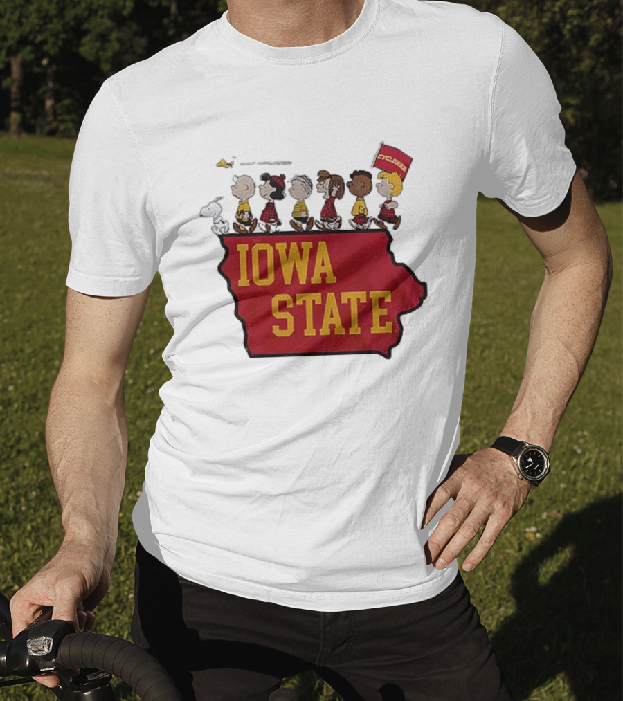 Iowa State Cyclones Peanuts Characters Marching With Snoopy And Friends T-Shirt