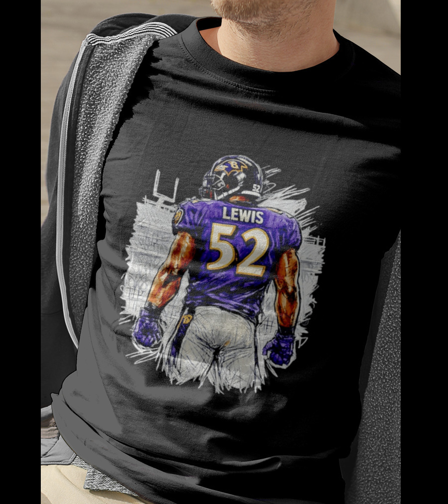 Ray Lewis Baltimore Ravens 52 Lewis Football Legendary Linebacker Ravens NFL Team T-Shirt