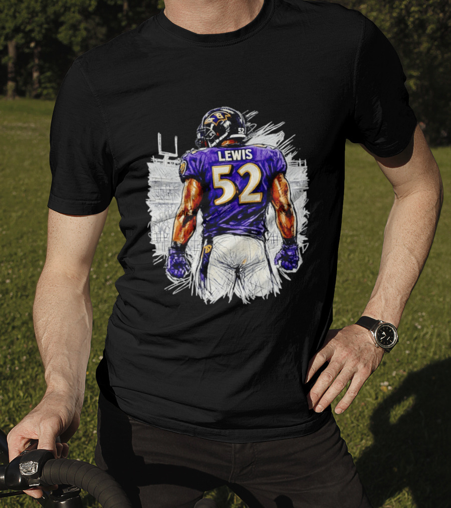 Ray Lewis Baltimore Ravens 52 Lewis Football Legendary Linebacker Ravens NFL Team T-Shirt