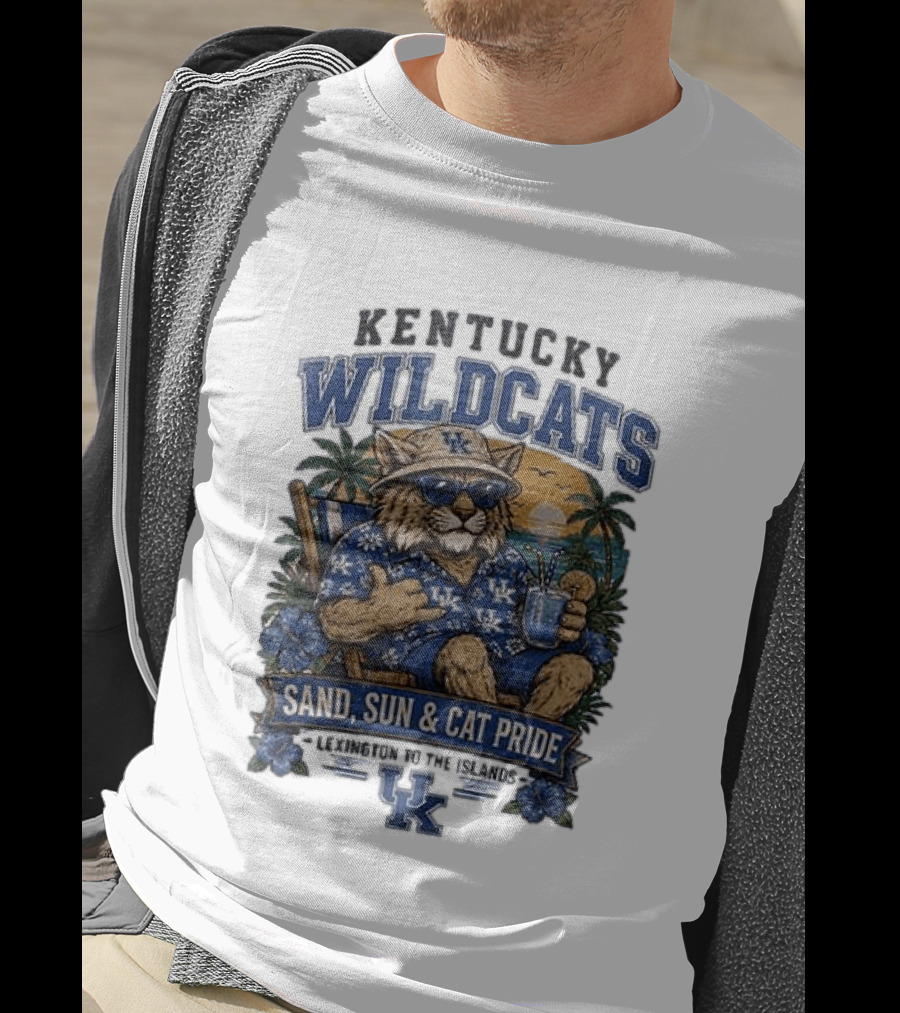 Kentucky Wildcats Sand Sun Cat Pride Paradise Lexington To The Islands T-Shirt
