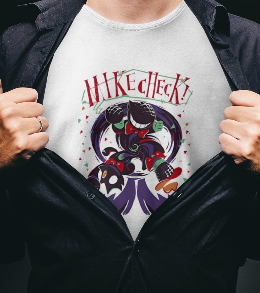 Mike Check Bendy And The Ink Machine Character Spinning Ink Splash T-Shirt