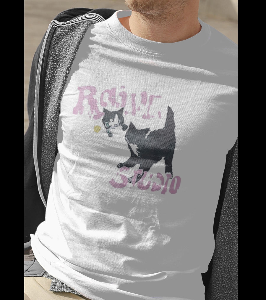 Raive Studio Cats Kitten Playful Black Cat T-Shirt