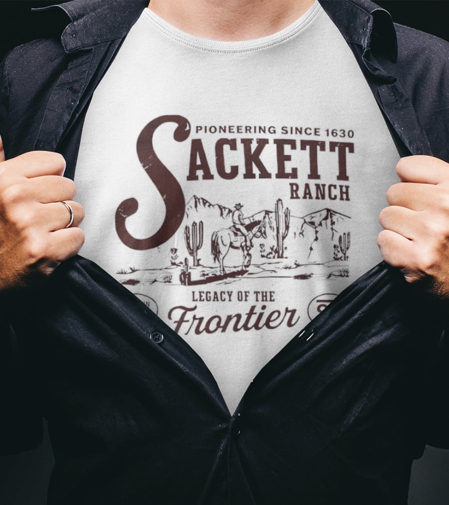 Sackett Ranch Pioneering Since 1630 Legacy Of The Frontier Desert Landscape T-Shirt