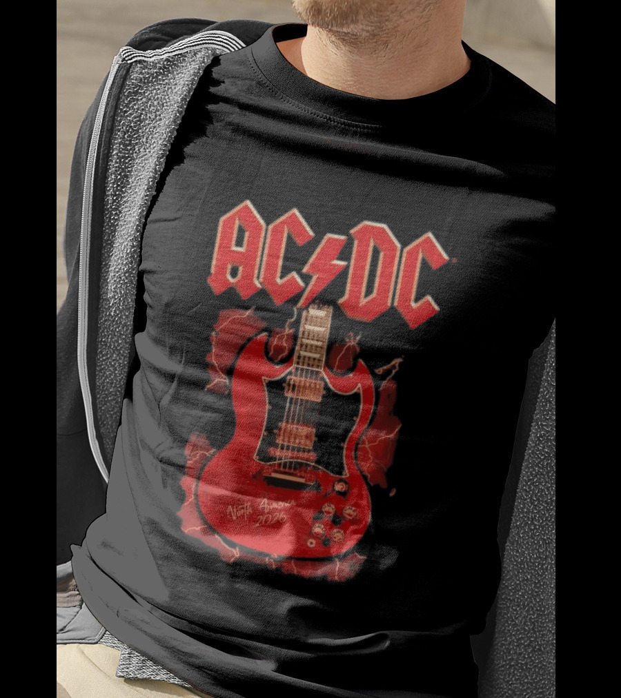ACDC PWR Up Tour 2026 North America Angus Guitar Electro T-Shirt