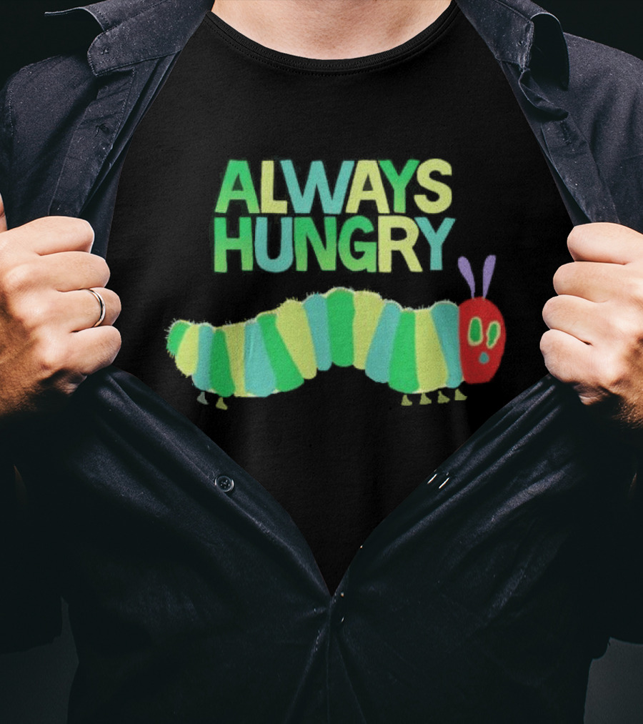 Always Hungry Caterpillar Colorful Striped Insect T-Shirt