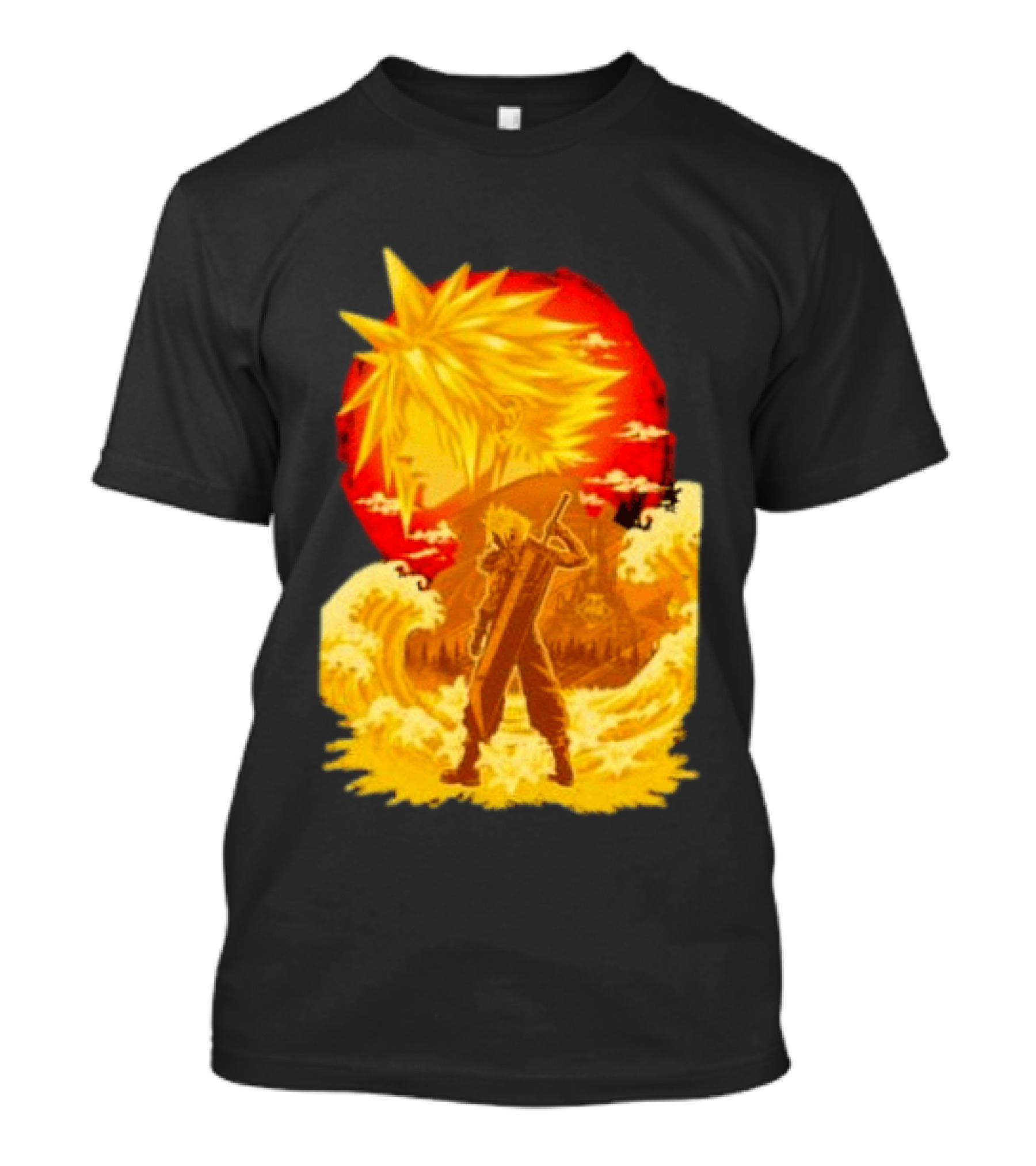 Cloud Strife Final Fantasy VII Shinra Ukiyo E Wave T-Shirt
