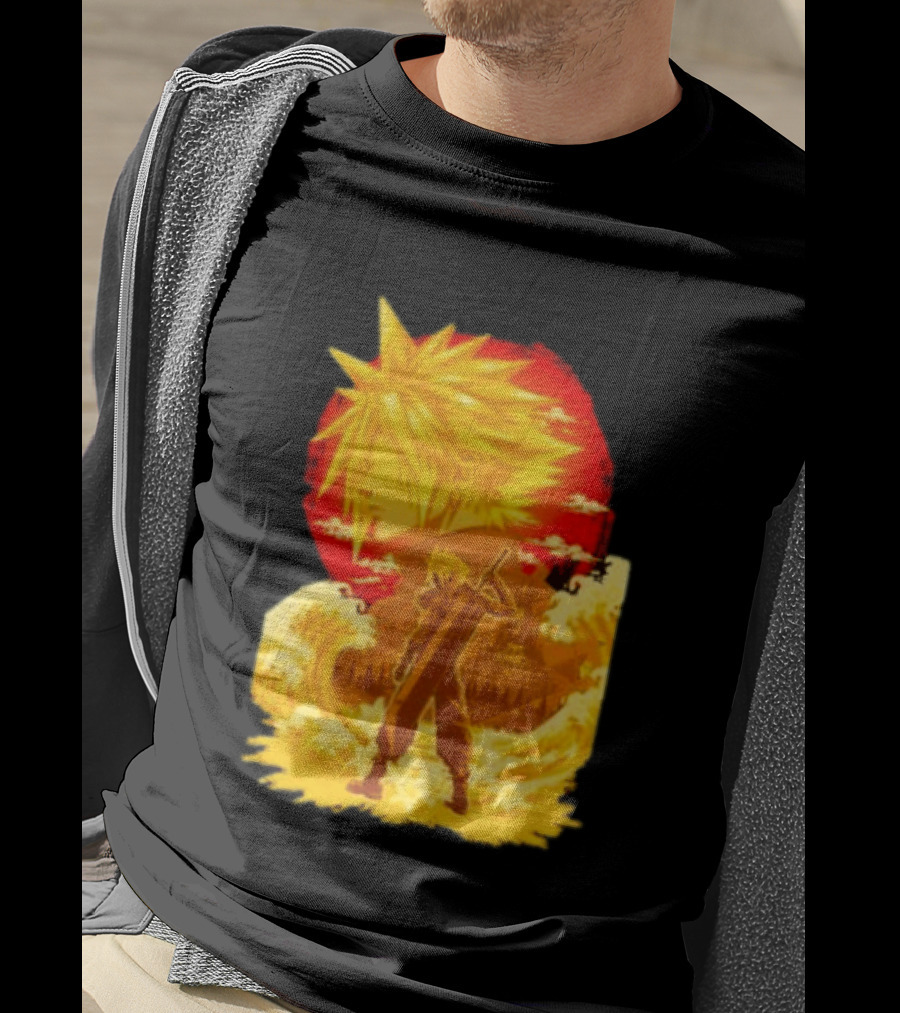 Cloud Strife Final Fantasy VII Shinra Ukiyo E Wave T-Shirt