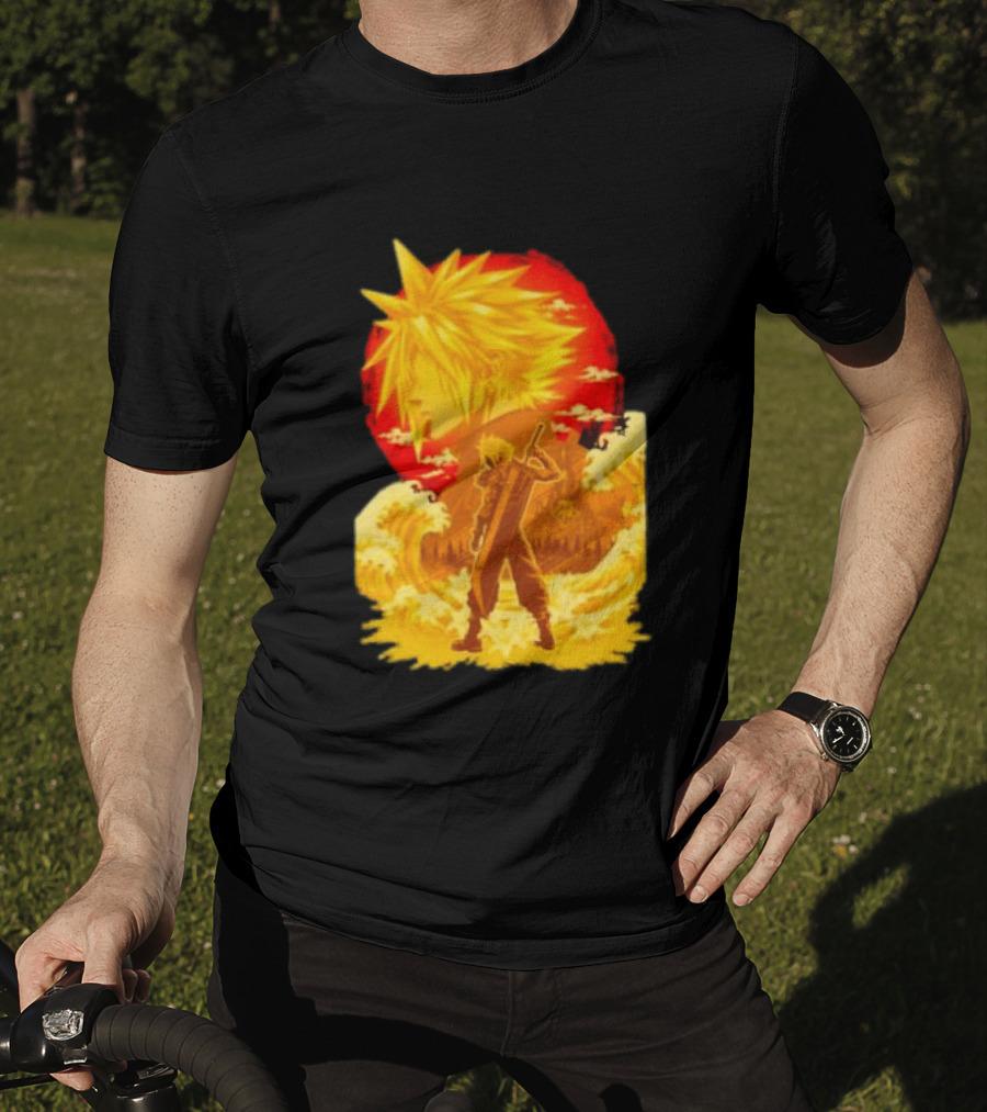 Cloud Strife Final Fantasy VII Shinra Ukiyo E Wave T-Shirt