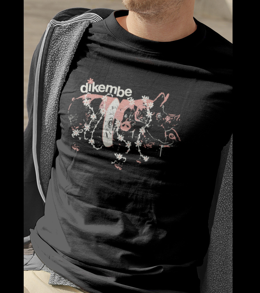 Dikembe Pig Floral Indie Rock Band Aesthetic T-Shirt
