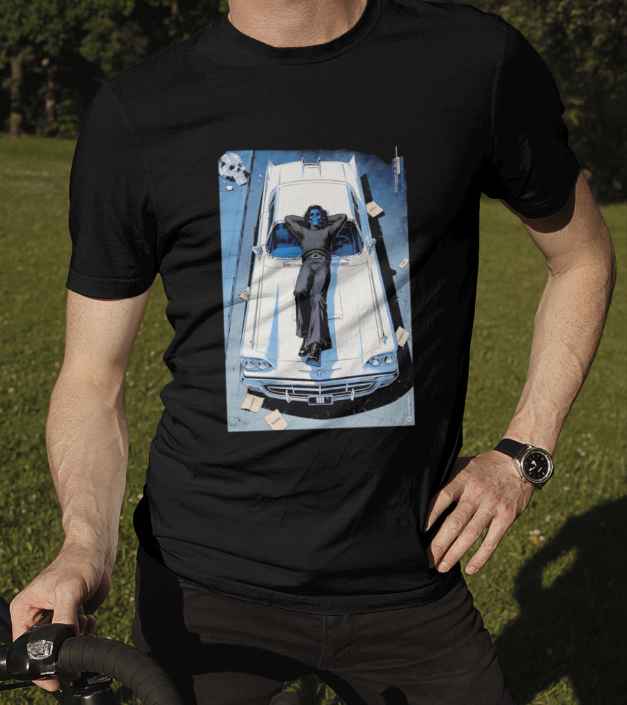Filter Charlotte You Are The Content Now Tour Blue Skull Man On Classic Car T-Shirt