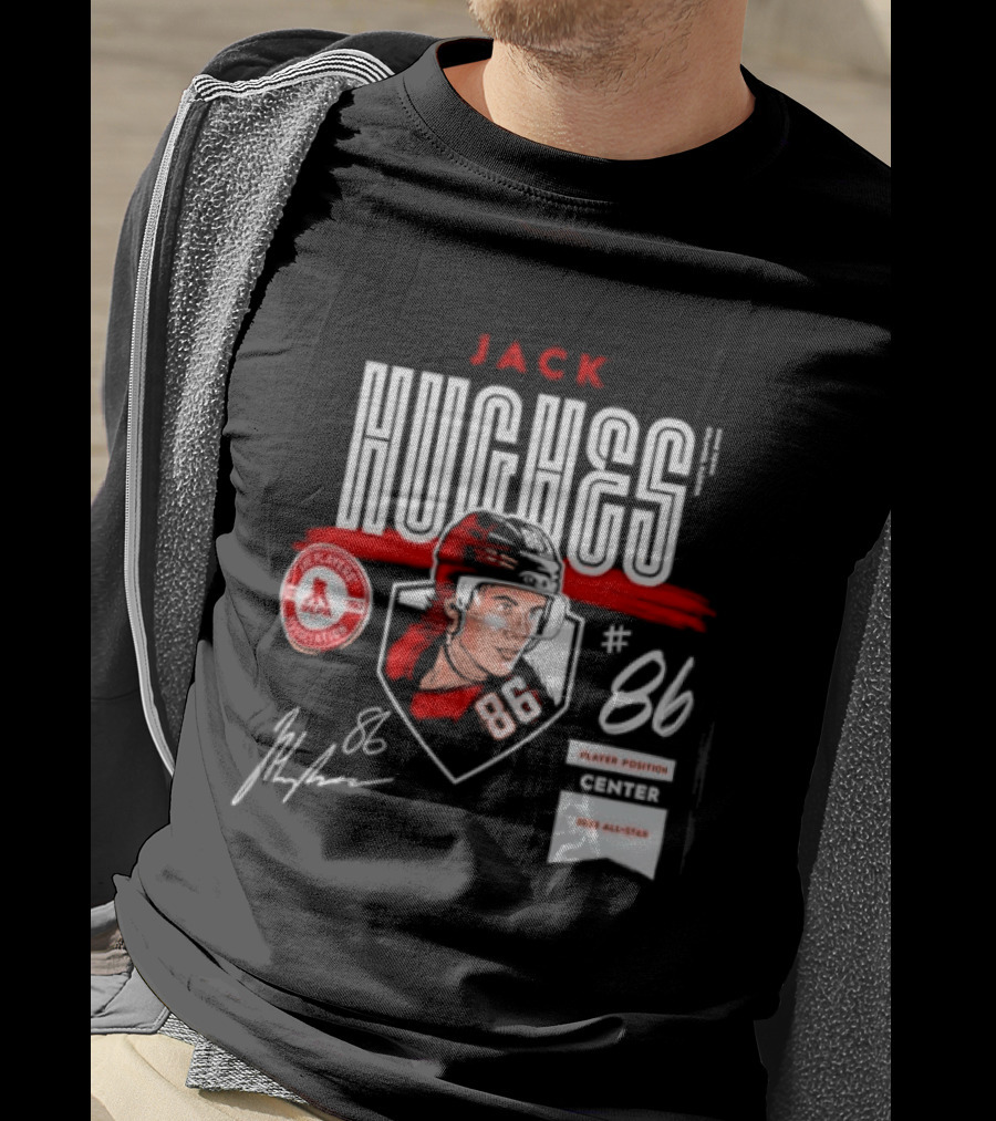 Jack Hughes NHLPA Signature 2023 All Star Center #86 T-Shirt