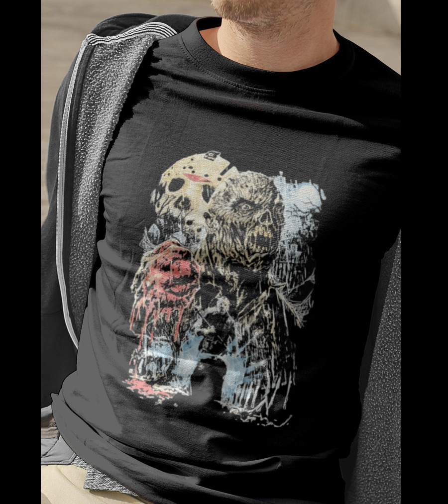 Jason Voorhees Classic Mask And Horror Icons Friday The 13th T-Shirt