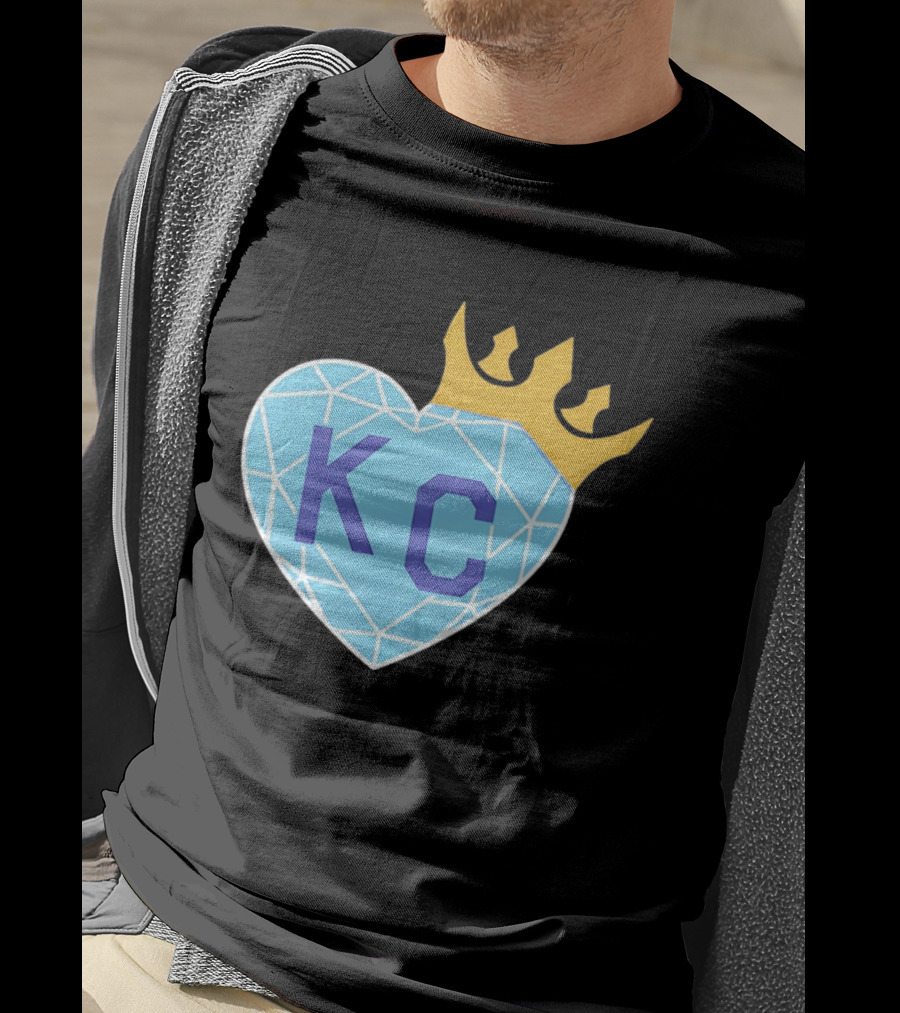 KC Diamond Heart With Golden Crown T-Shirt