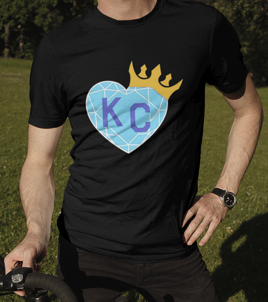 KC Diamond Heart With Golden Crown T-Shirt