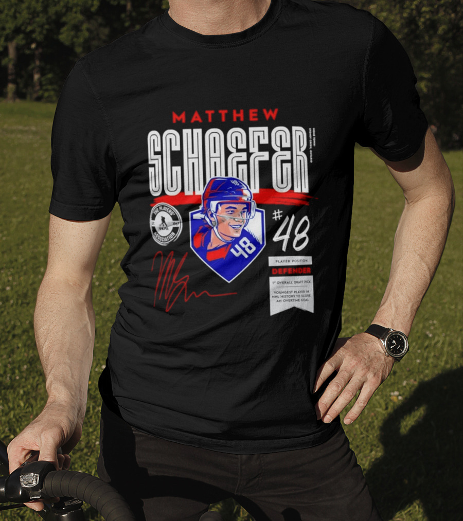 Matthew Schaefer No 48 NHLPA Defender 1st Overall Draft Pick T-Shirt