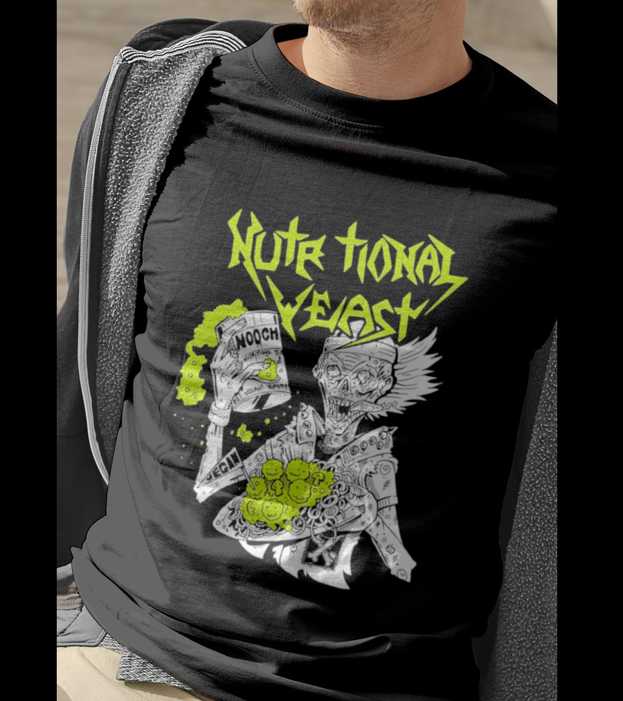 Nutritional Yeast Nooch Vegan Yummy B12 Skeleton T-Shirt
