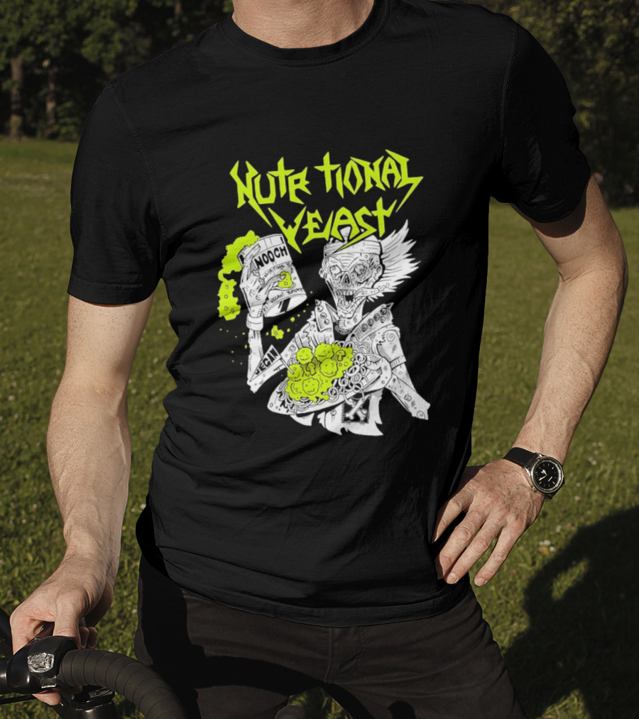 Nutritional Yeast Nooch Vegan Yummy B12 Skeleton T-Shirt