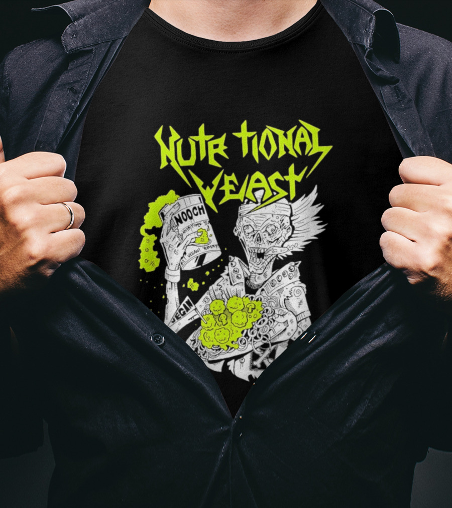 Nutritional Yeast Nooch Vegan Yummy B12 Skeleton T-Shirt