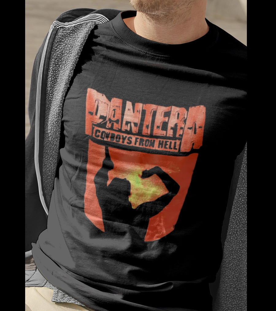 Pantera Cowboys From Hell Heavy Metal Distressed Skull T-Shirt