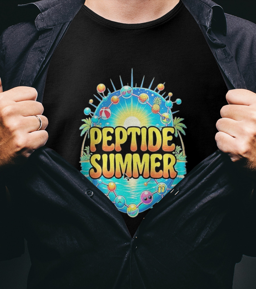Peptide Summer Tropical Molecular Science Beach Vibe T-Shirt